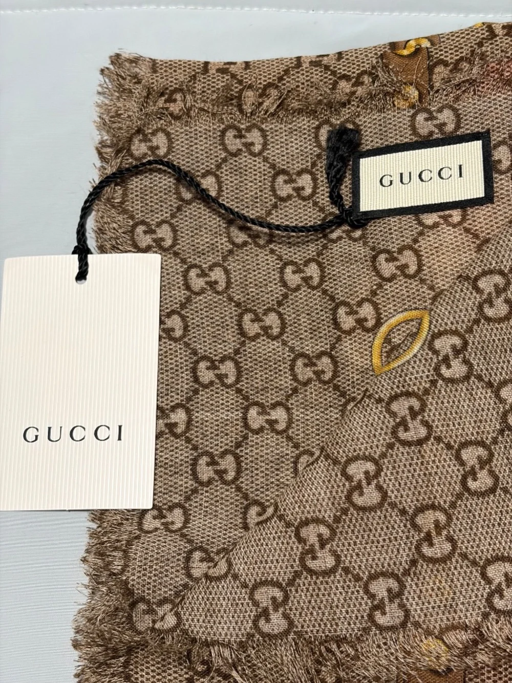 GUCCI GG Pansy Floral Wool Shawl – New With Tags